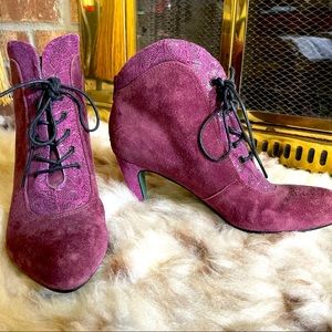 Purple suede Poetic License heels booties 7.5